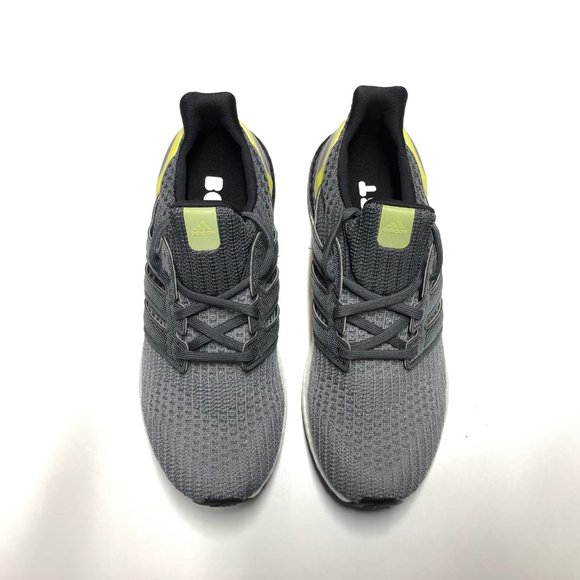 adidas Ultraboost Grey Black Yellow Mens Shoes - Picture 3 of 6